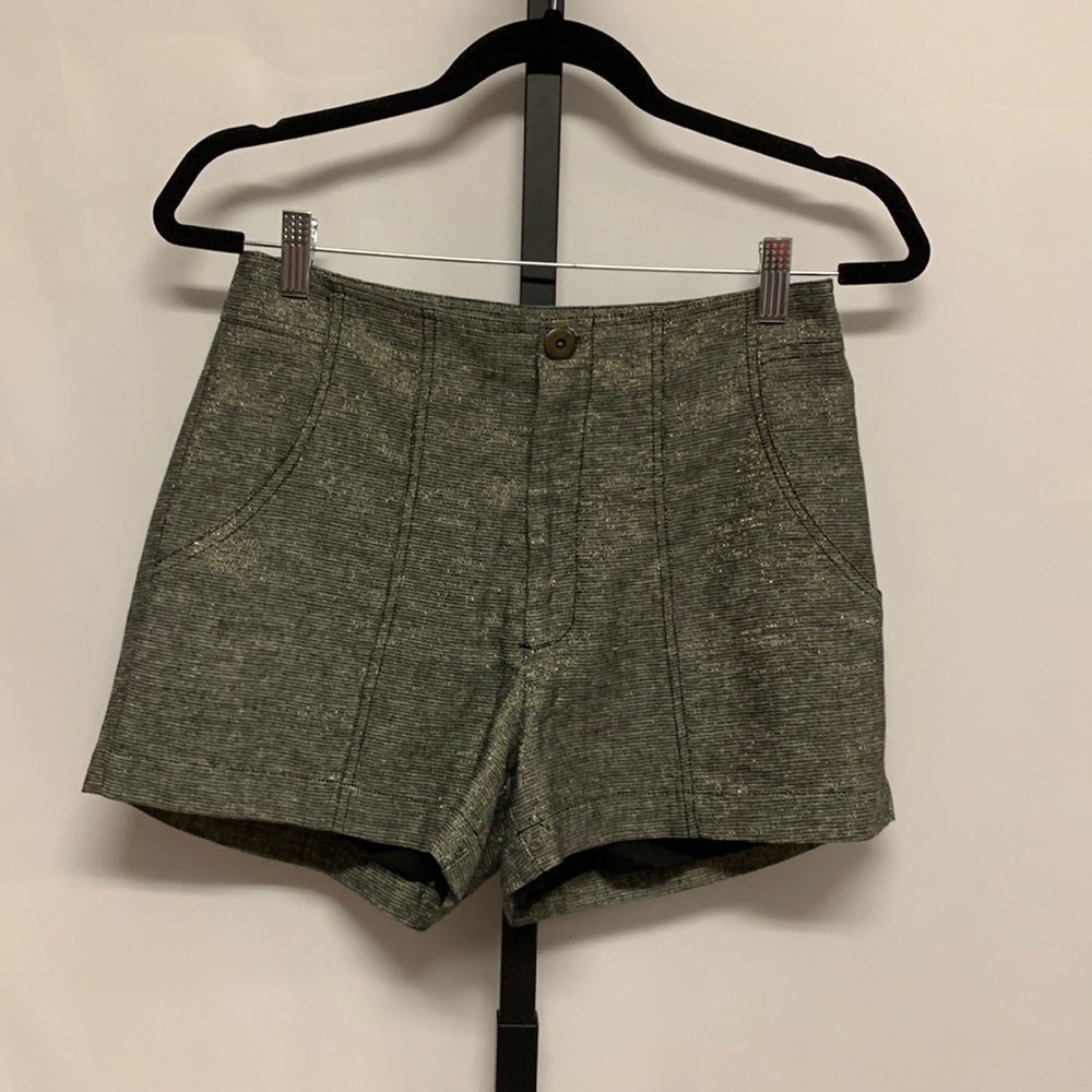 Anthropologie Corey Lynn Calter Shorts Gray Metaluc Specs Size 4